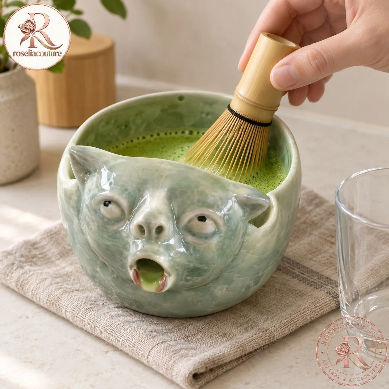 Handmade Ceramic Cat Matcha Bowl 6 Handmade Ceramic Cat Matcha Bowl