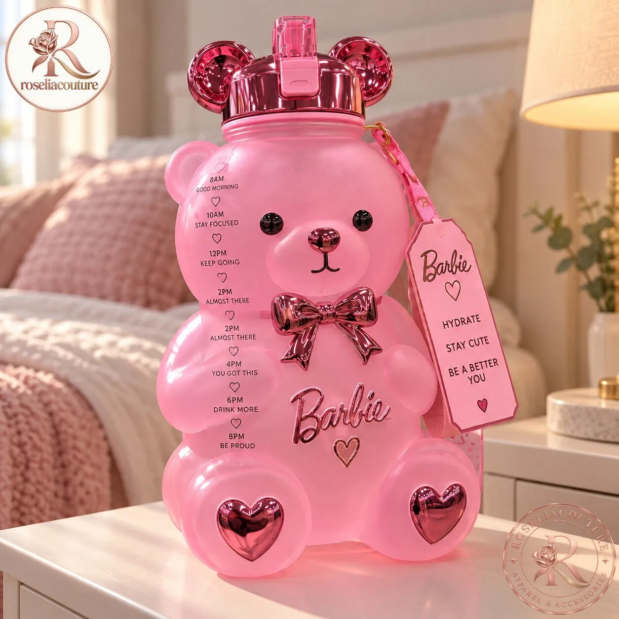 Barbie Pink Teddy Bear Water Bottle 5 Barbie Pink Teddy Bear Water Bottle
