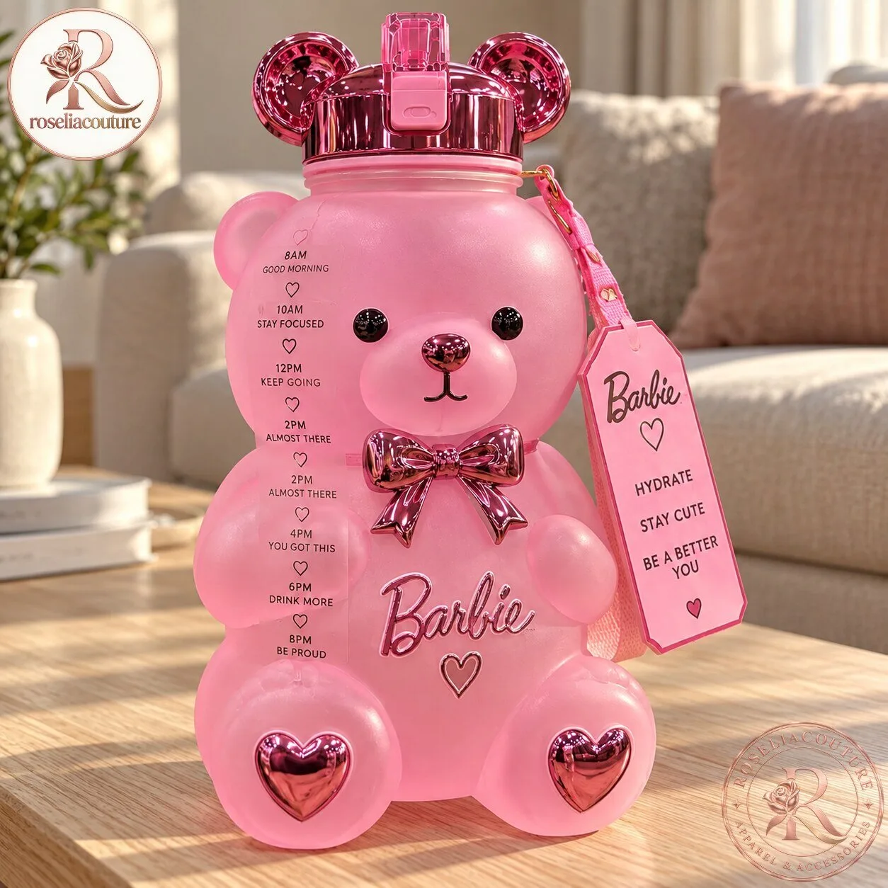 Barbie Pink Teddy Bear Water Bottle 7 Barbie Pink Teddy Bear Water Bottle