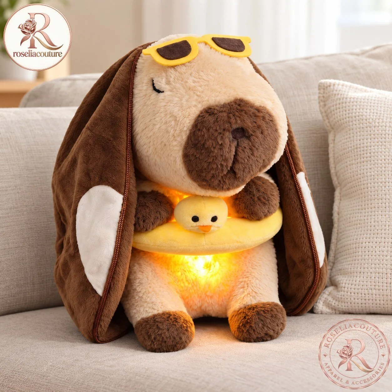 Calming Breathing Capybara Plush with Night Light