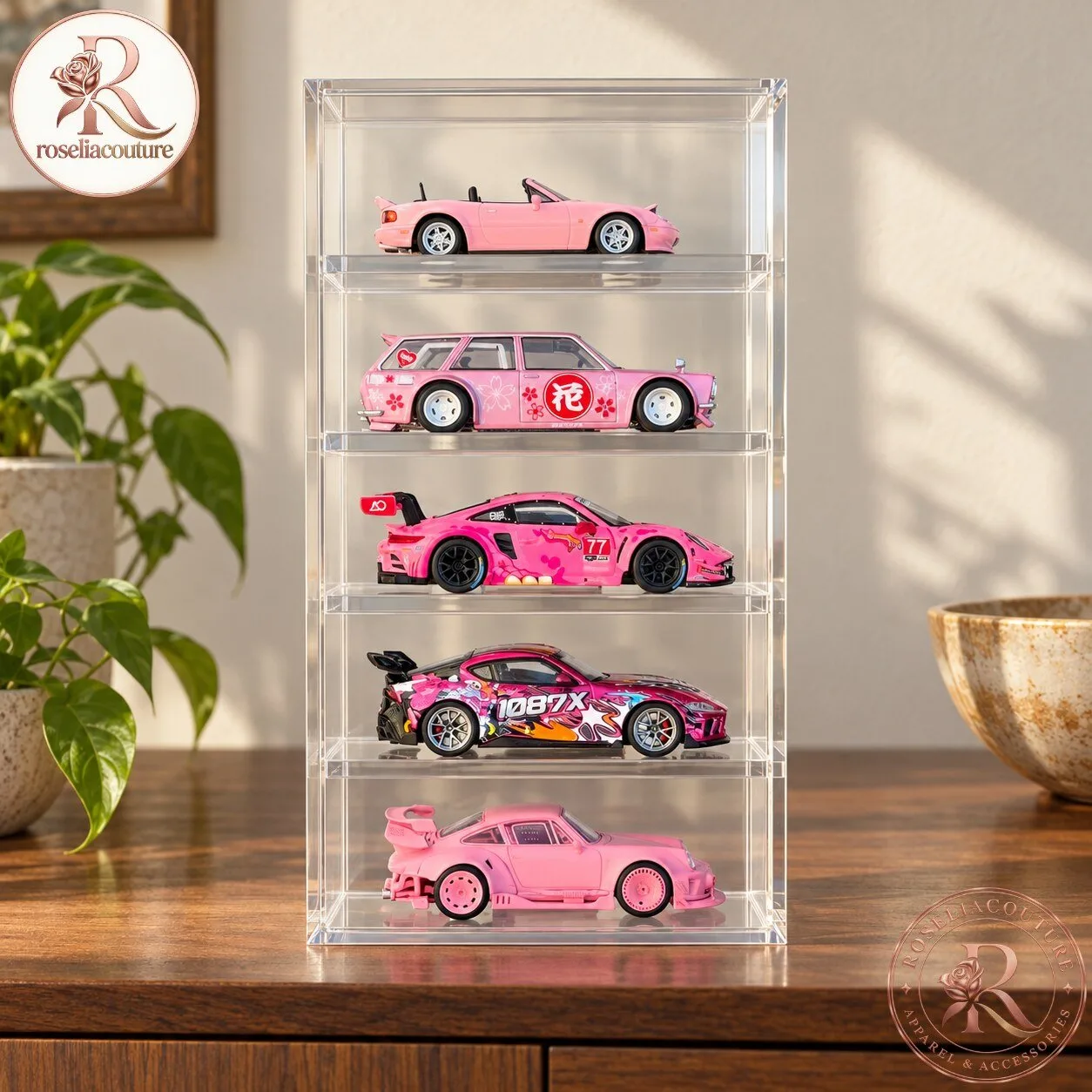 Pink Diecast Toy Car Collection 5-Piece Set