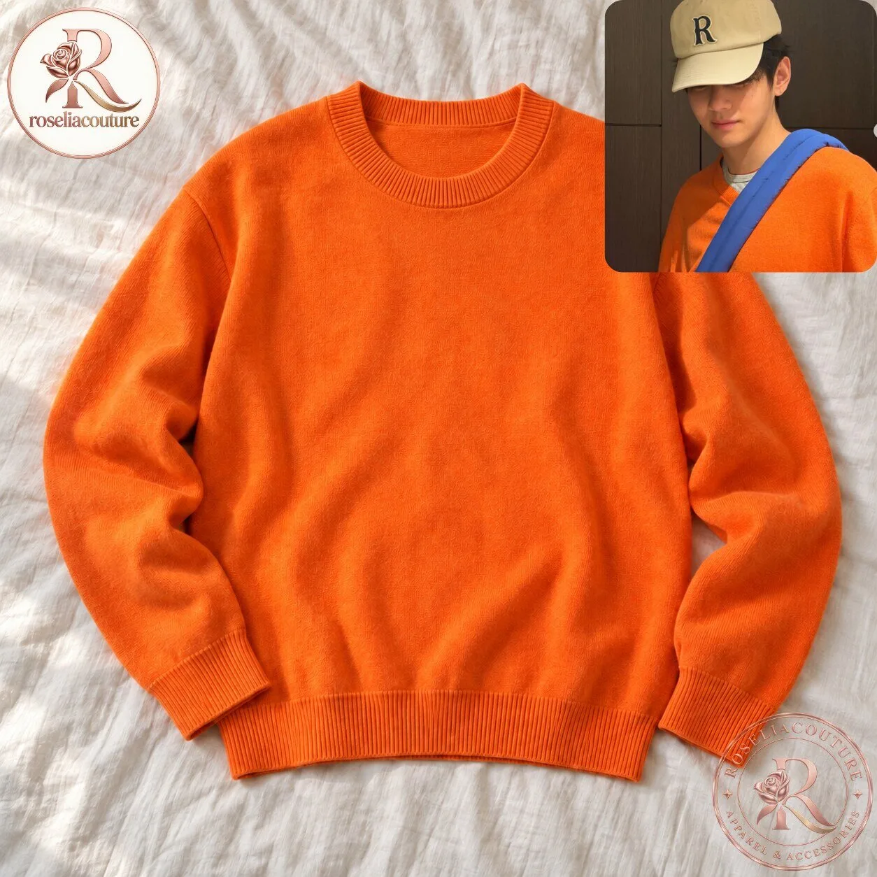 BTS V Kim Taehyung Orange Knit Sweater