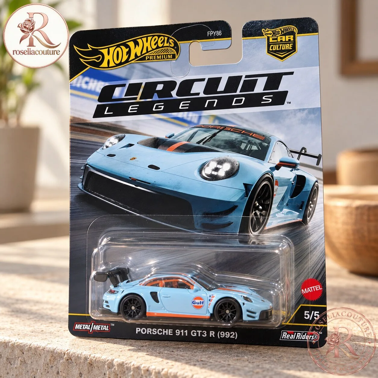 Hot Wheels Premium Porsche 911 GT3 R (992) Gulf Diecast