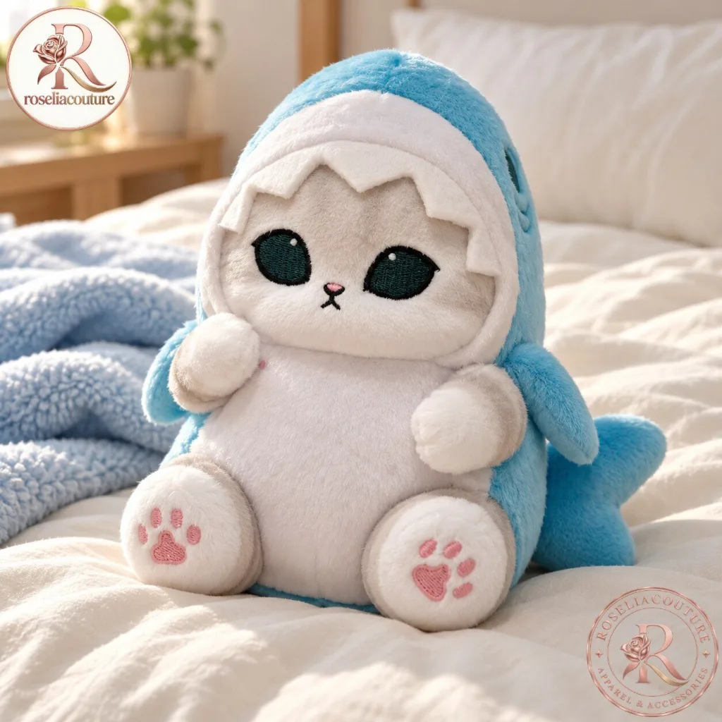 "Unwrap Fun with Mofusand Plush, Hot Wheels, Monster Jam, Advent Calendars" 12 Mofusand x Miniso Blue Shark Costume Cat Plush