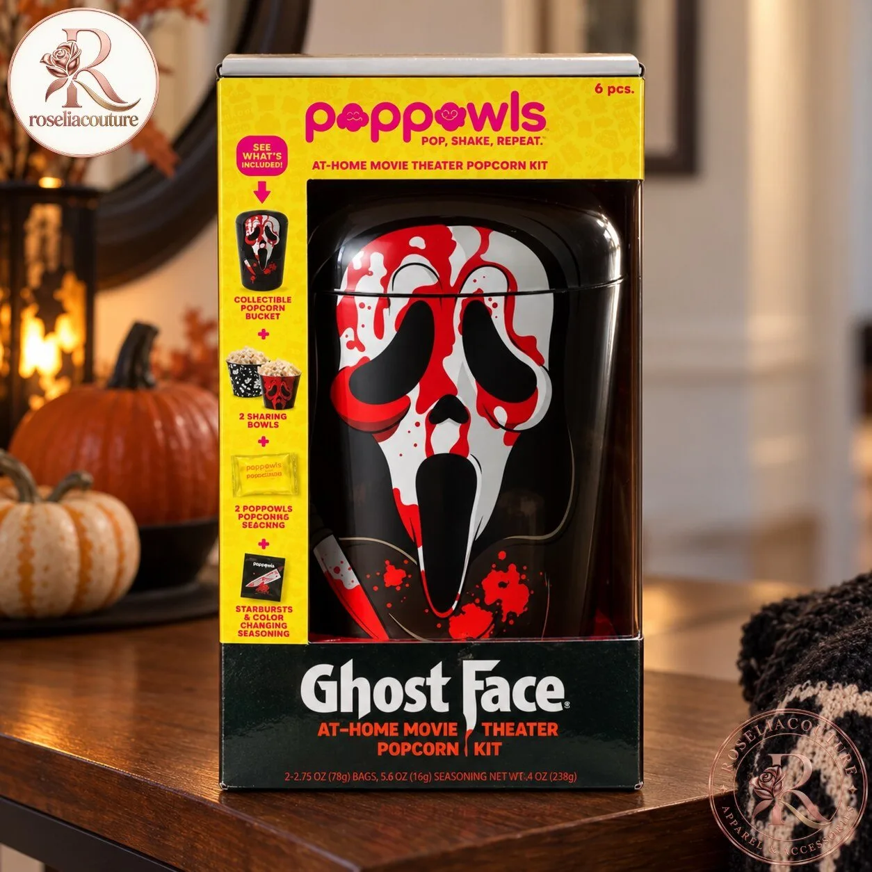 Poppowls Ghost Face Horror Movie Night Popcorn Set 7 Poppowls Ghost Face Horror Movie Night Popcorn Set