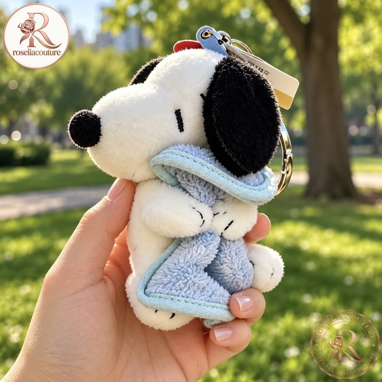 Sleeping Snoopy Plush Keychain
