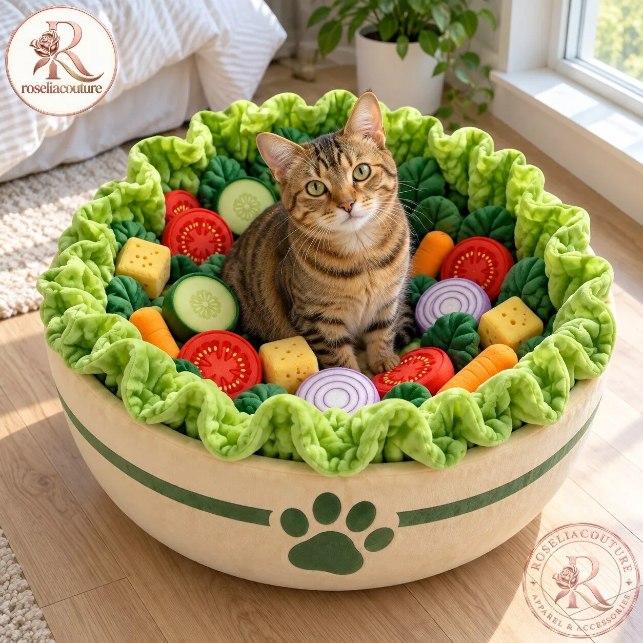 Cute Salad Bowl Plush Cat Bed 5 Cute Salad Bowl Plush Cat Bed