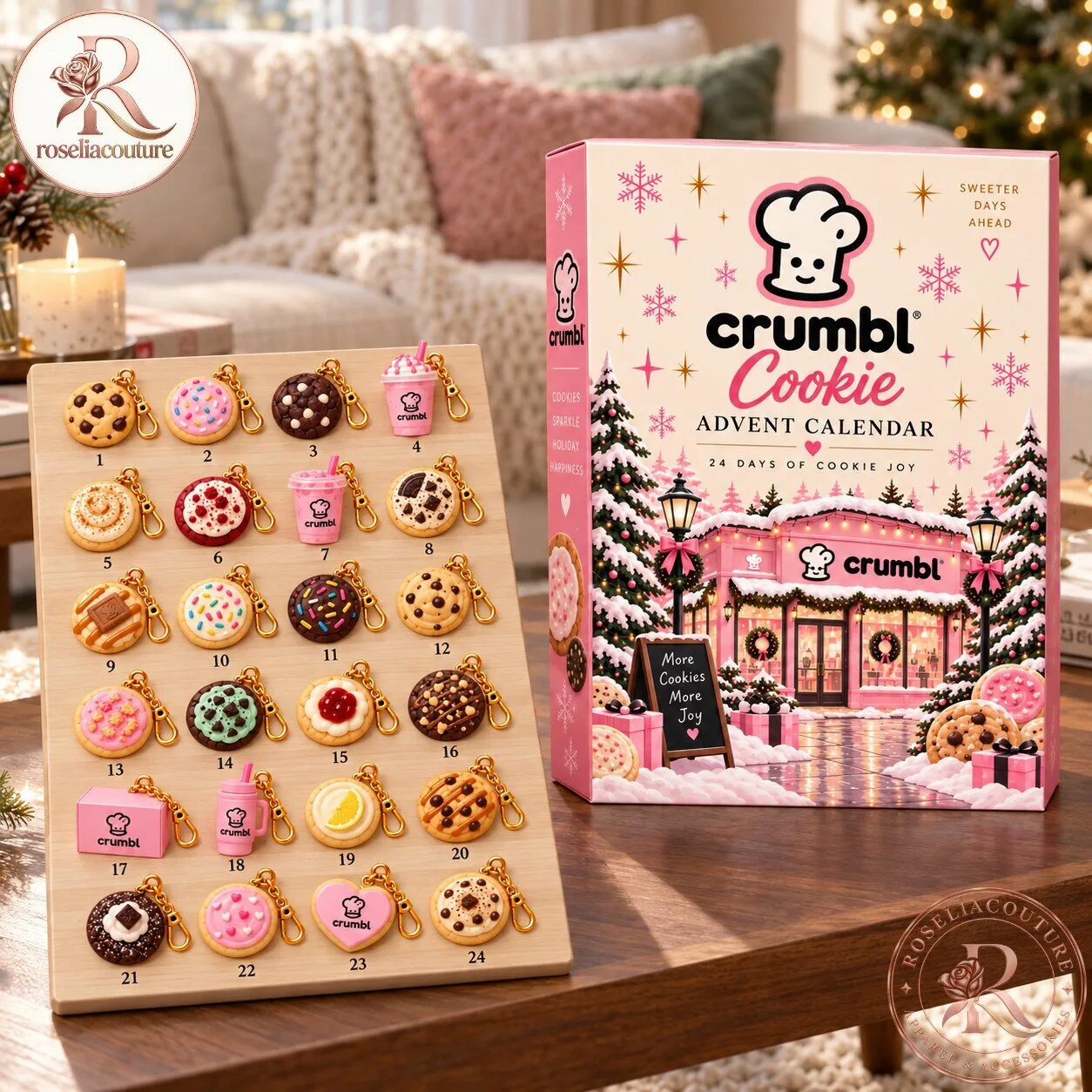 Crumbl Cookies 24 Day Christmas Advent Calendar