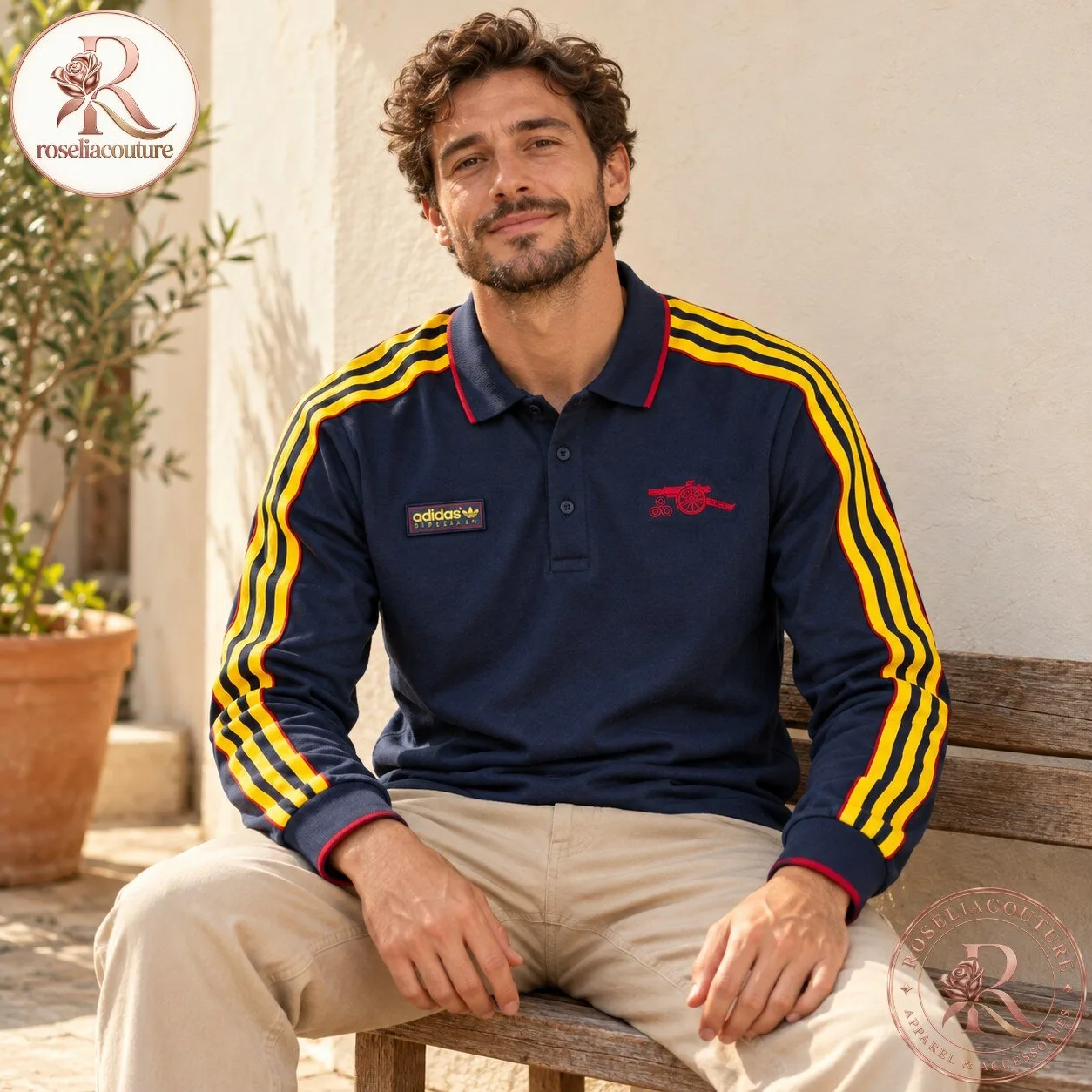 Adidas Originals SPZL x Arsenal Men's Long Sleeve Polo 7 Adidas Originals SPZL x Arsenal Men