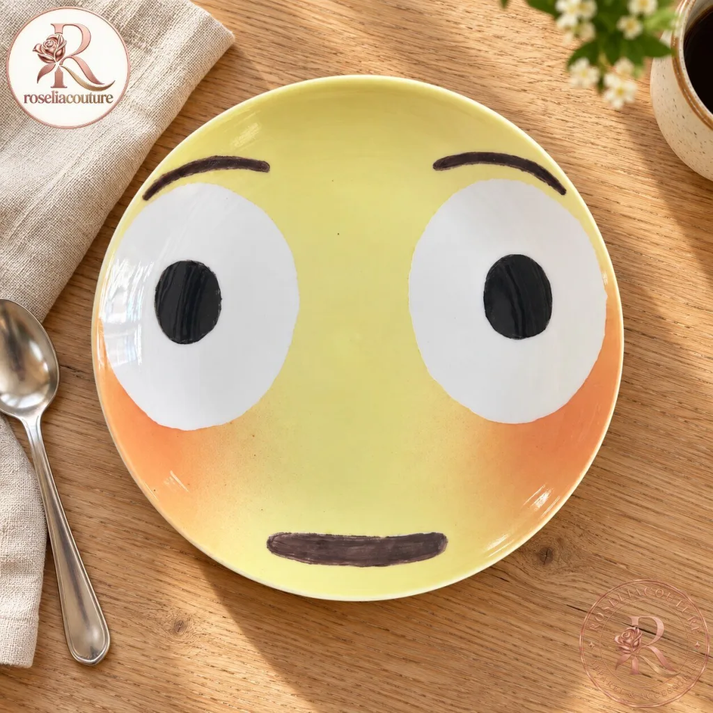 Cute Blushing Face Plate with Rosy Cheeks Cute Blushing Face Plate with Rosy Cheeks