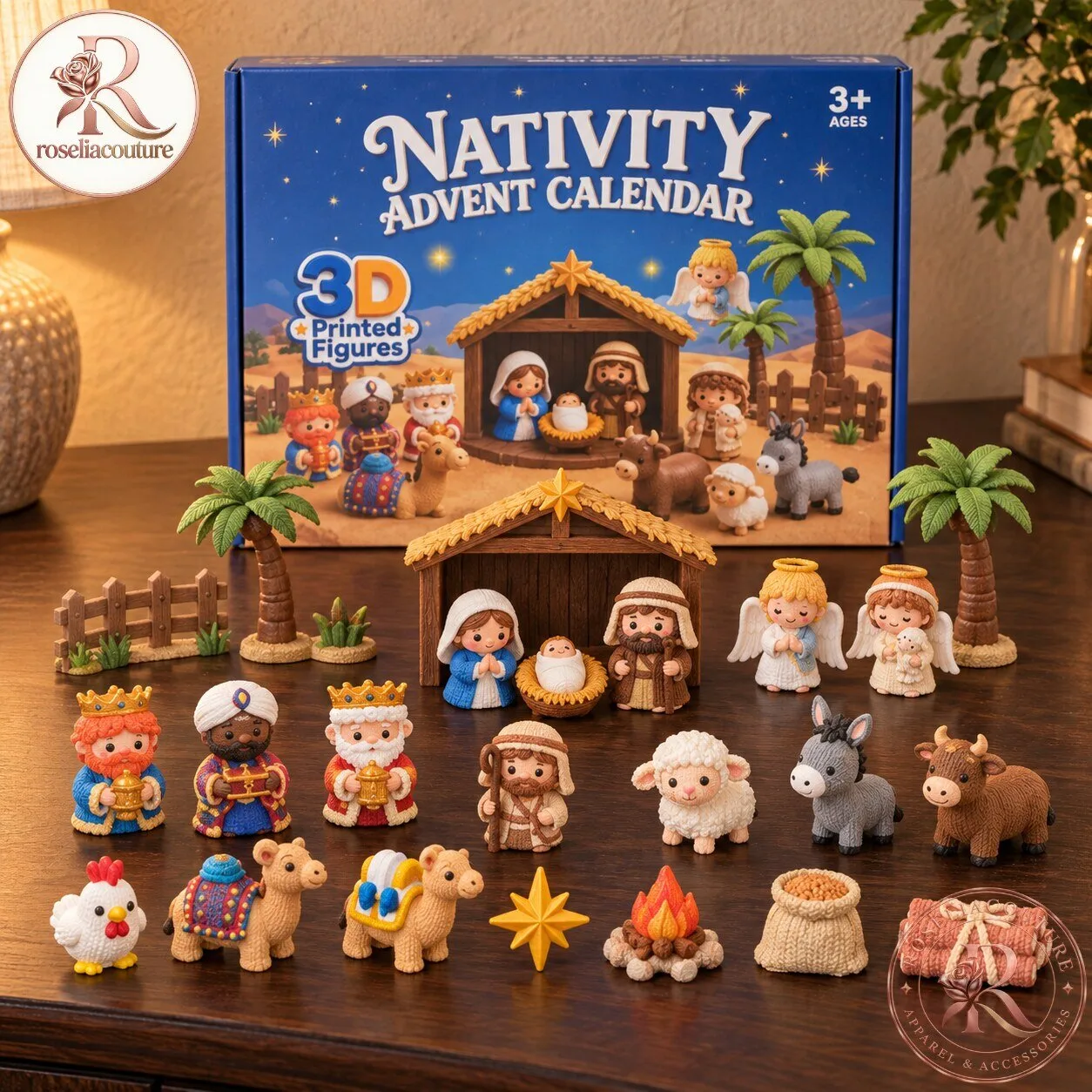 Nativity Advent Calendar 24 Day Christmas Countdown Set
