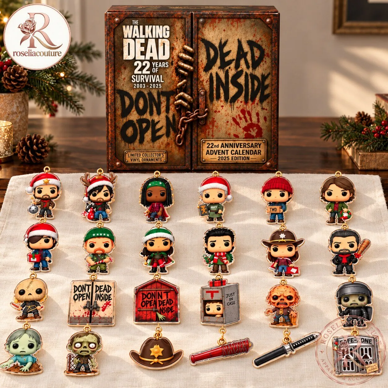The Walking Dead Advent Calendar with 24 Christmas Ornaments