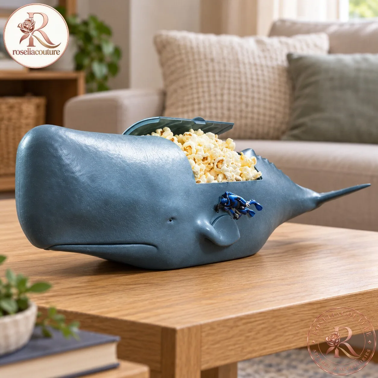 Whalefall Collectible Whale Shaped Popcorn Container 5 Whalefall Collectible Whale Shaped Popcorn Container