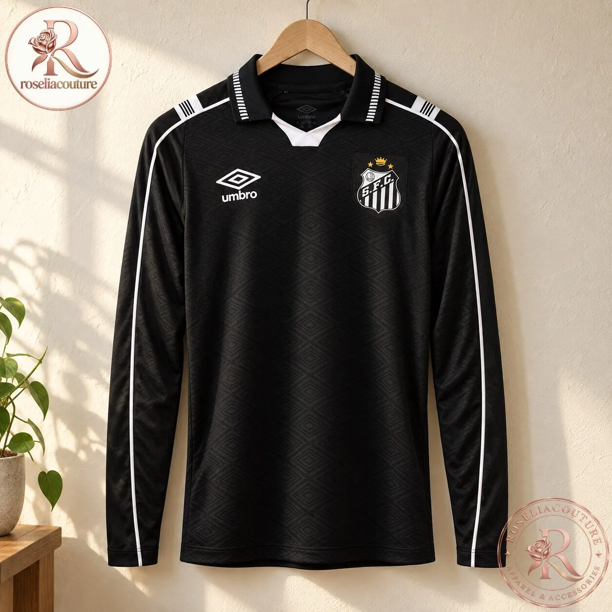 Santos FC 2026 2027 Black Third Long Sleeve Soccer Jersey