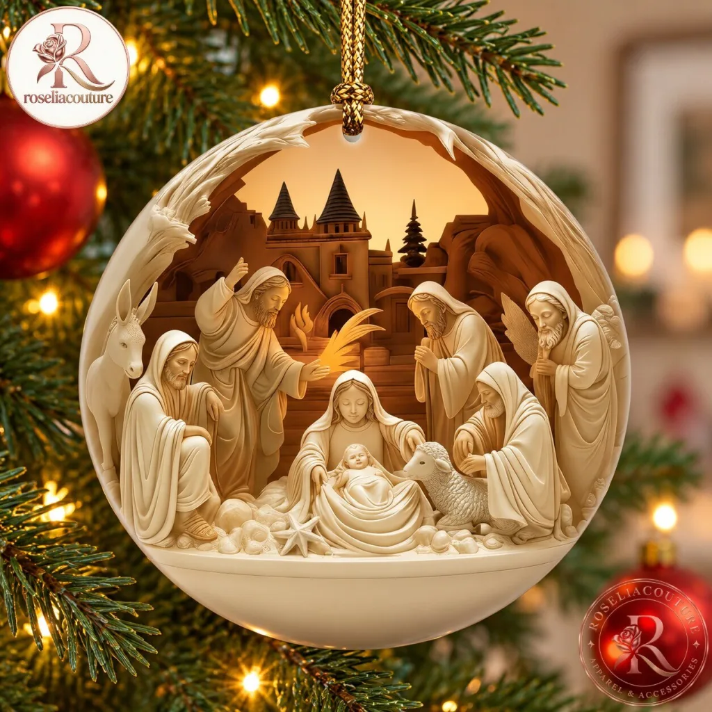 "Top Holiday Gifts: Nativity Ornament, White Sox Hat, Liverpool Calendar" 10 Nativity Scene Christmas Ornament with Holy Family