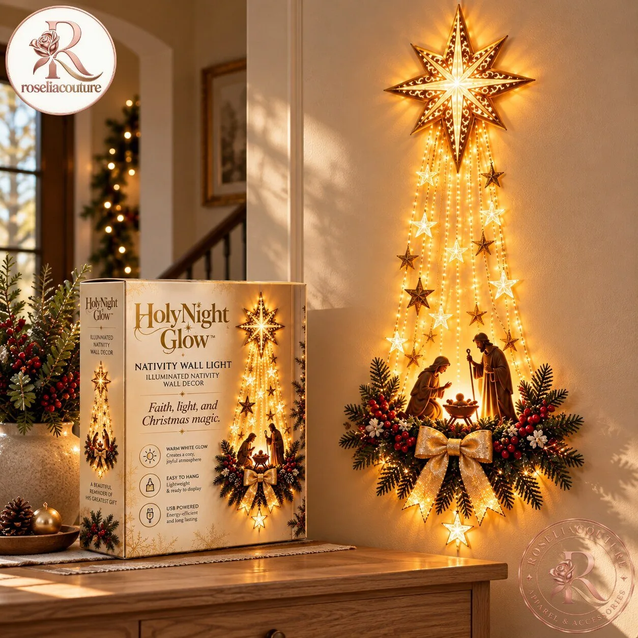 HolyNight Glow Nativity Wall Light for Christmas Decor 6 HolyNight Glow Nativity Wall Light for Christmas Decor
