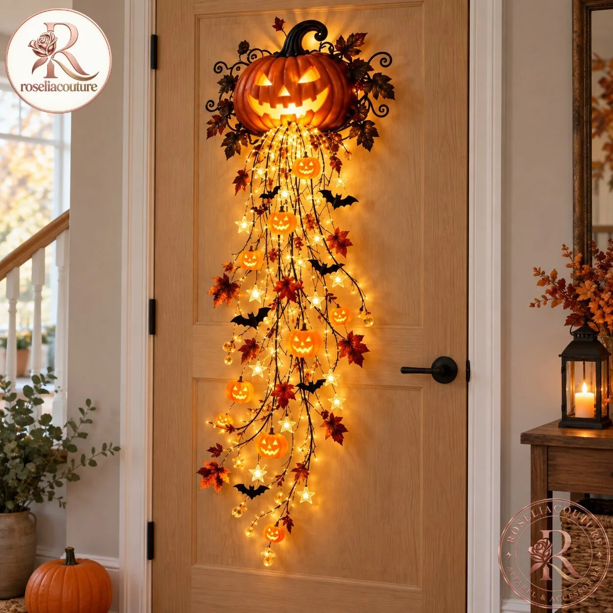 SpookyWall Lighted Jack O Lantern Halloween Wall Decoration 5 SpookyWall Lighted Jack O Lantern Halloween Wall Decoration