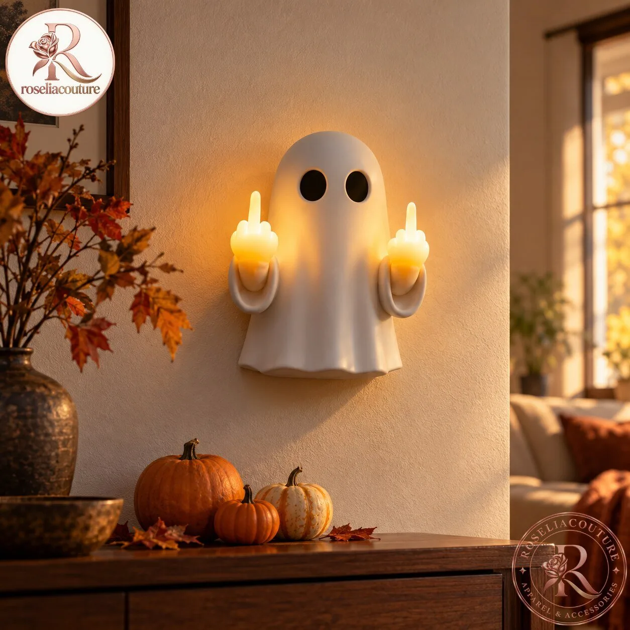 Snooky Glow Funny Ghost Halloween Wall Decor 5 Snooky Glow Funny Ghost Halloween Wall Decor