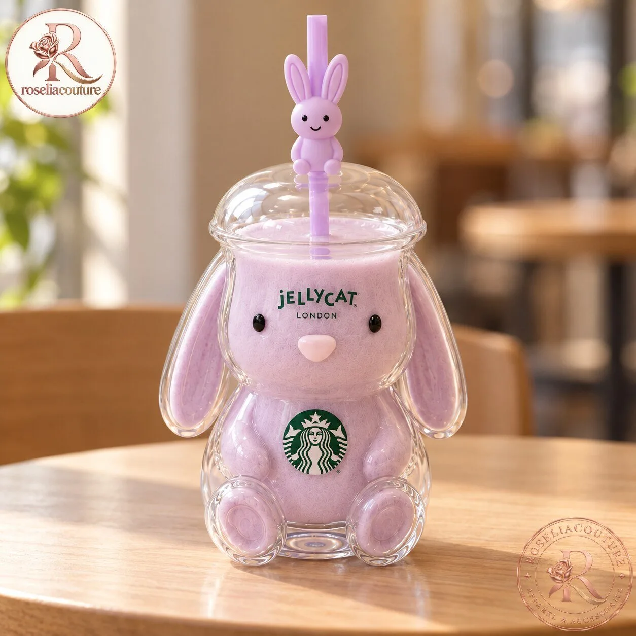 Jellycat x Starbucks Purple Bunny Tumbler with Straw