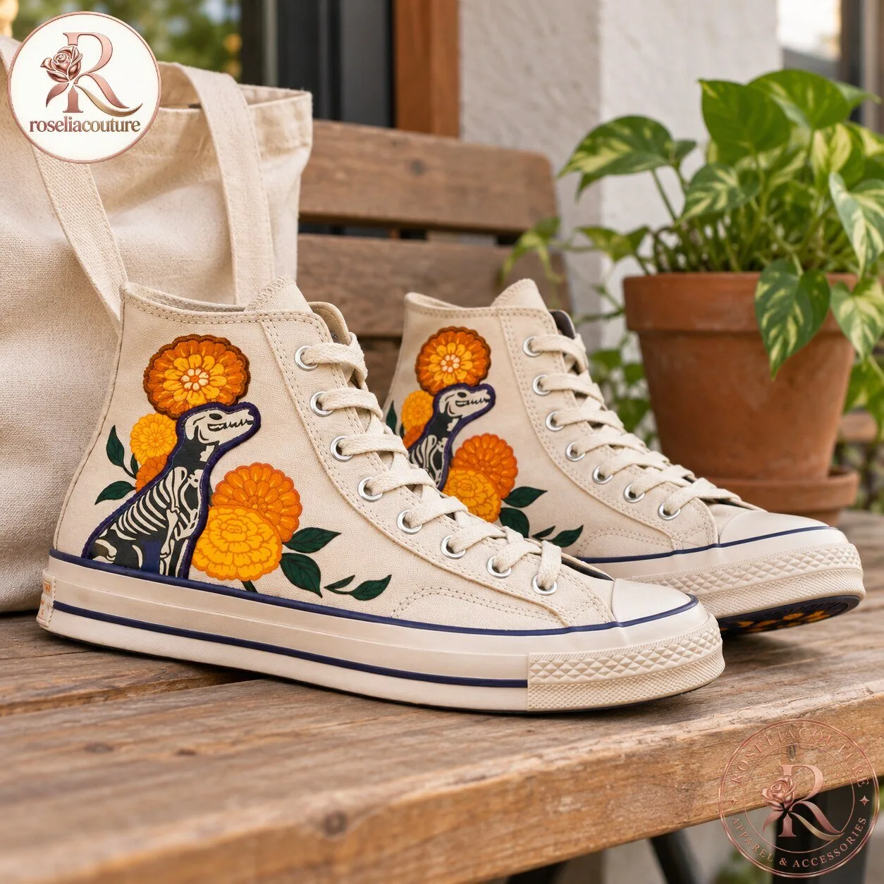 Converse Day of the Dead Floral High Top Sneakers