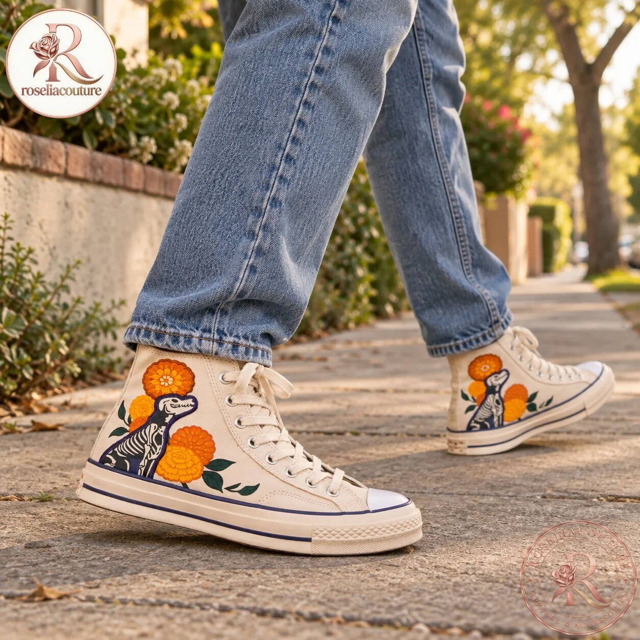 Converse Day of the Dead Floral High Top Sneakers 5 Converse Day of the Dead Floral High Top Sneakers