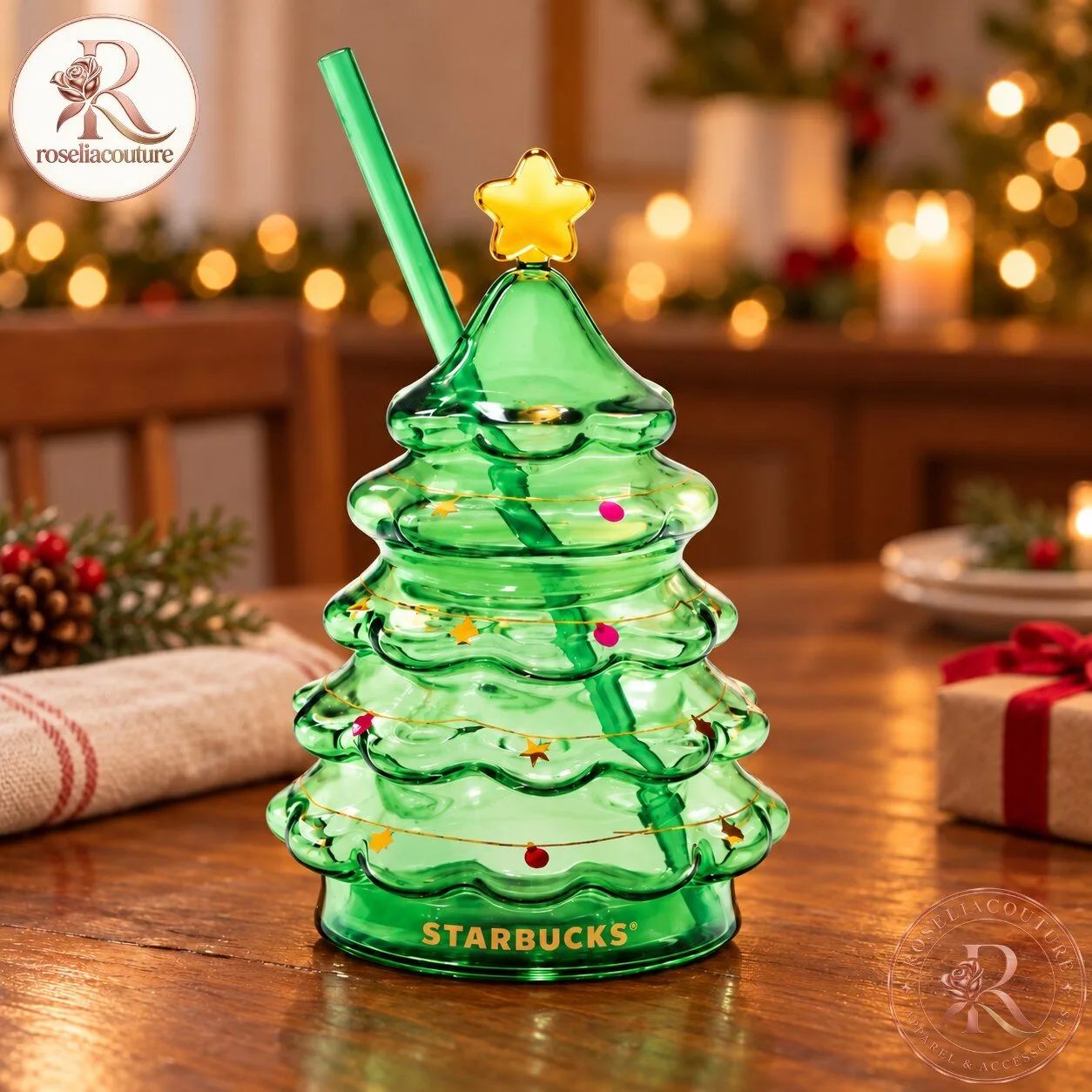 Starbucks Christmas Tree Glass Tumbler