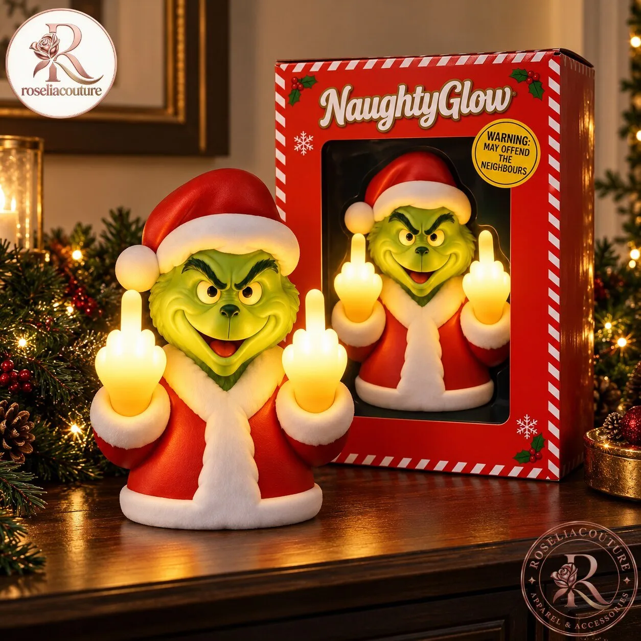 Naughty Grinch Light Up Christmas Porch Decoration