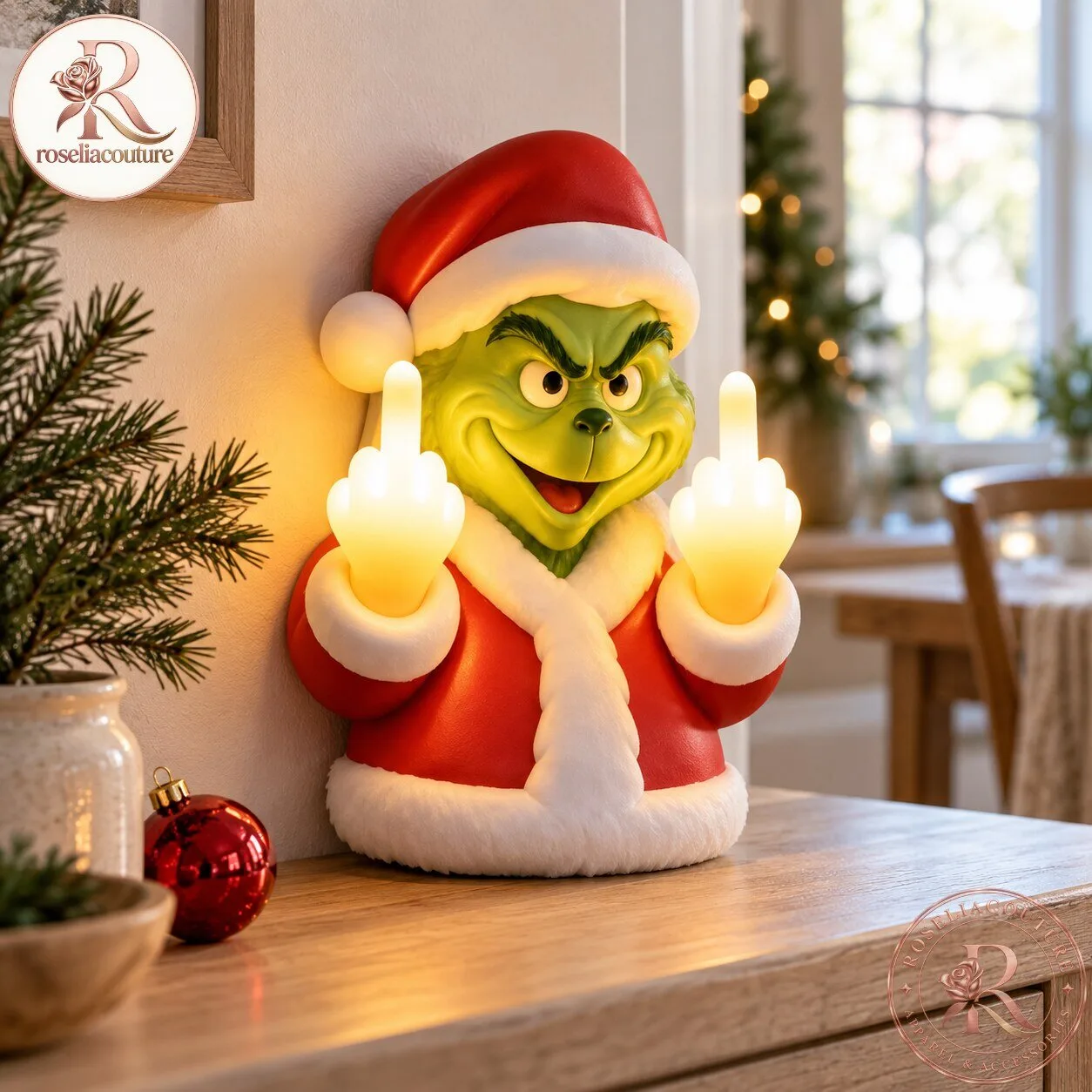 Naughty Grinch Light Up Christmas Porch Decoration 7 Naughty Grinch Light Up Christmas Porch Decoration