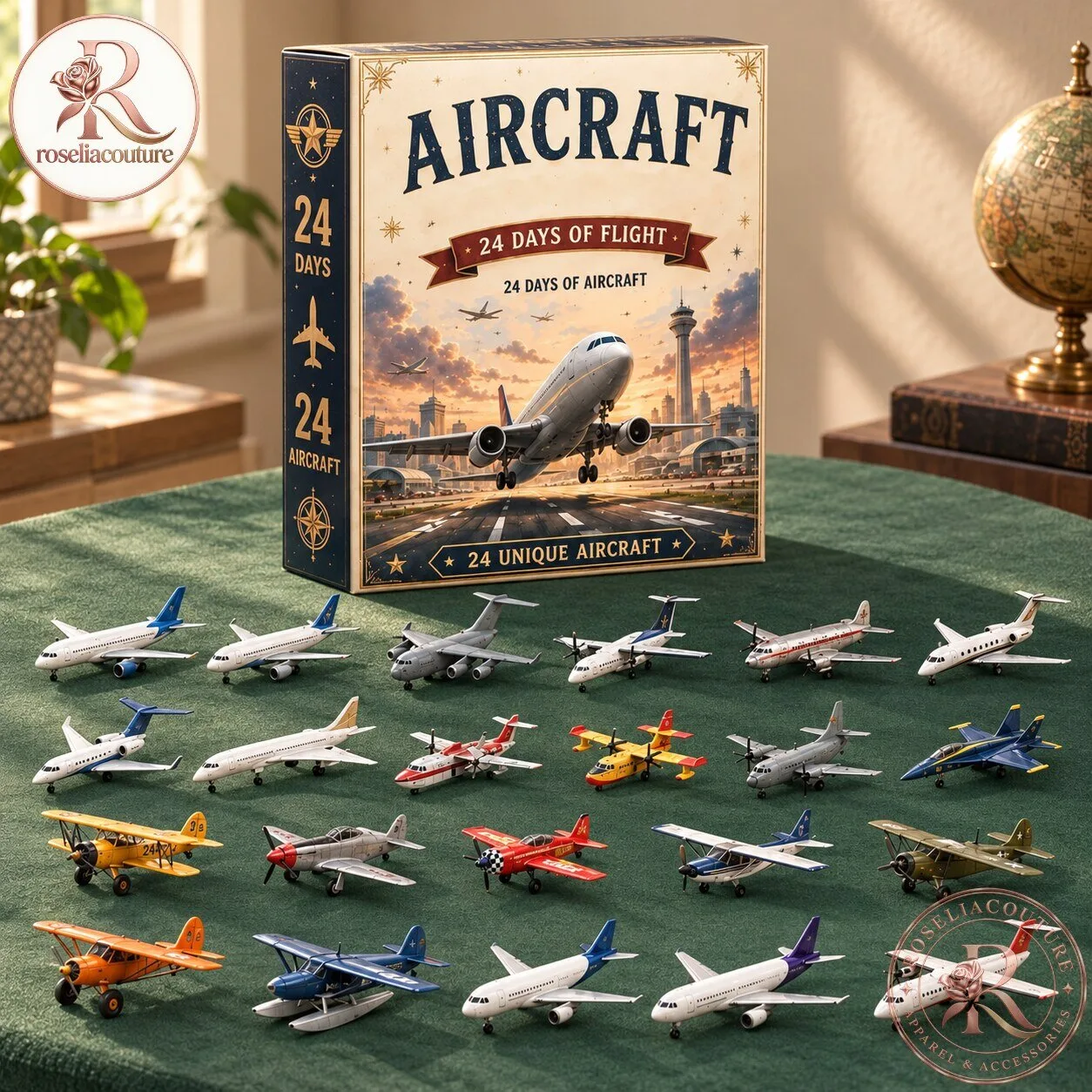 Aircraft Advent Calendar 24 Days of Flight with 24 Aircraft Ornaments