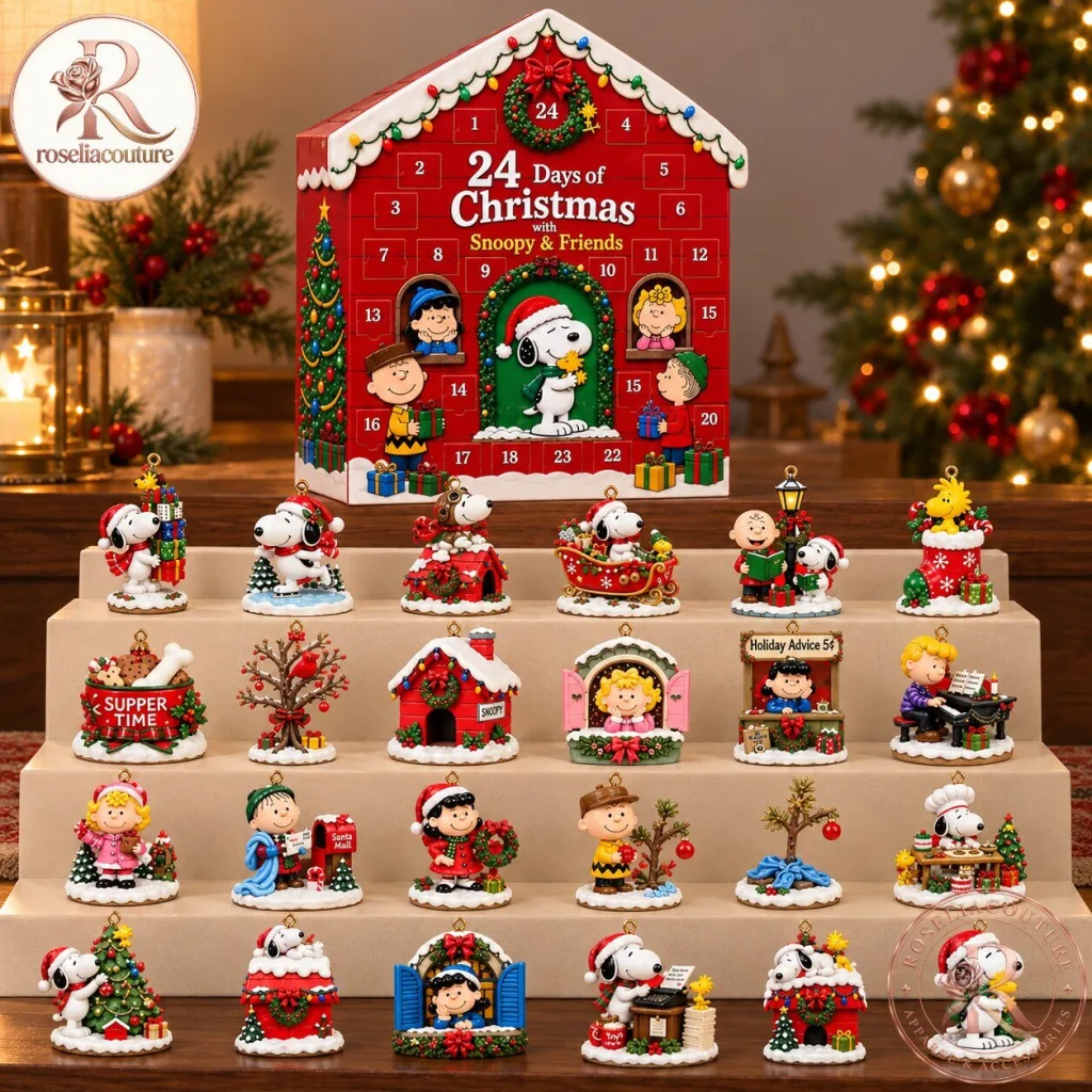 Snoopy and Friends Christmas Advent Calendar 24 Days of Ornaments