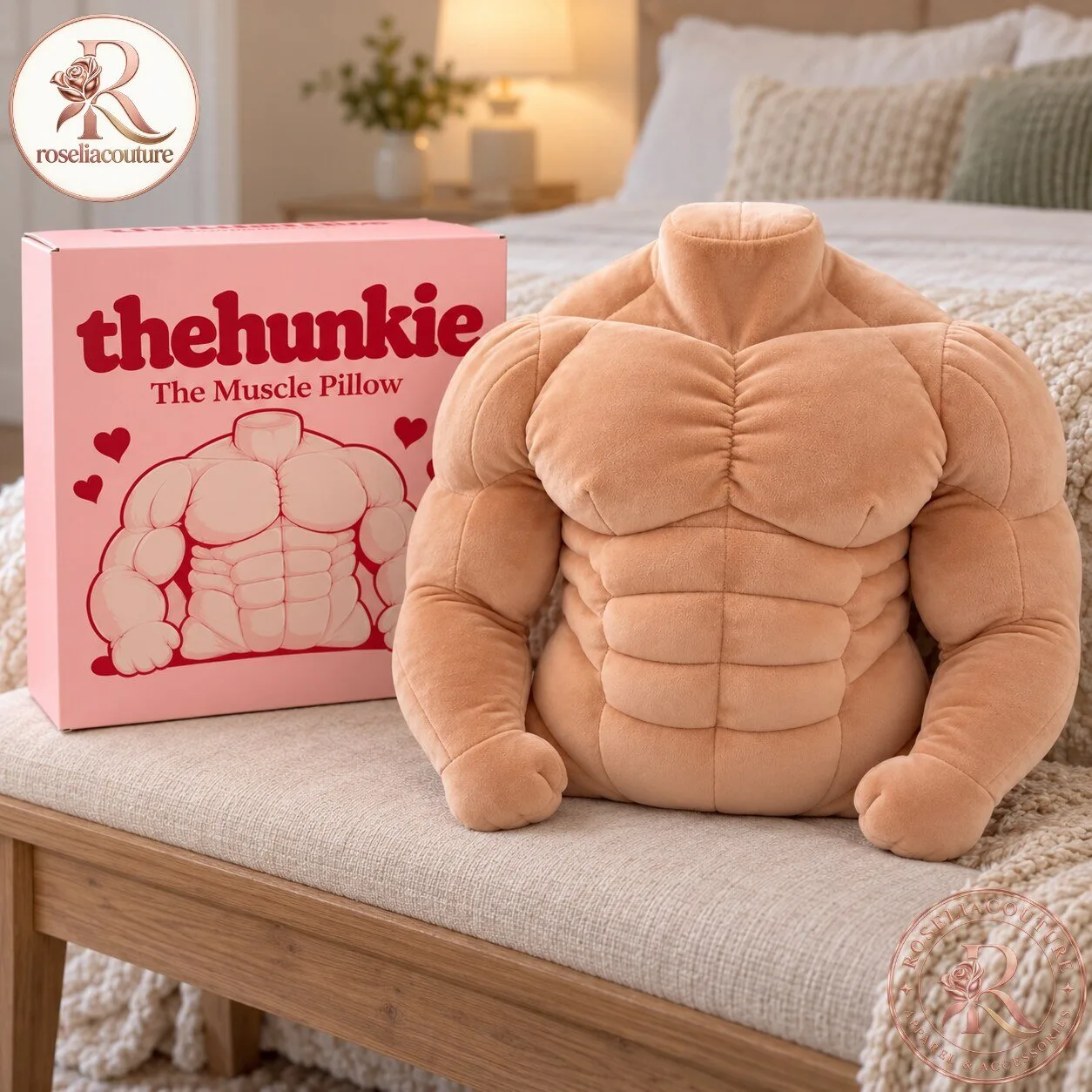 The Hunkie Muscle Pillow Plush Bodybuilder Cushion