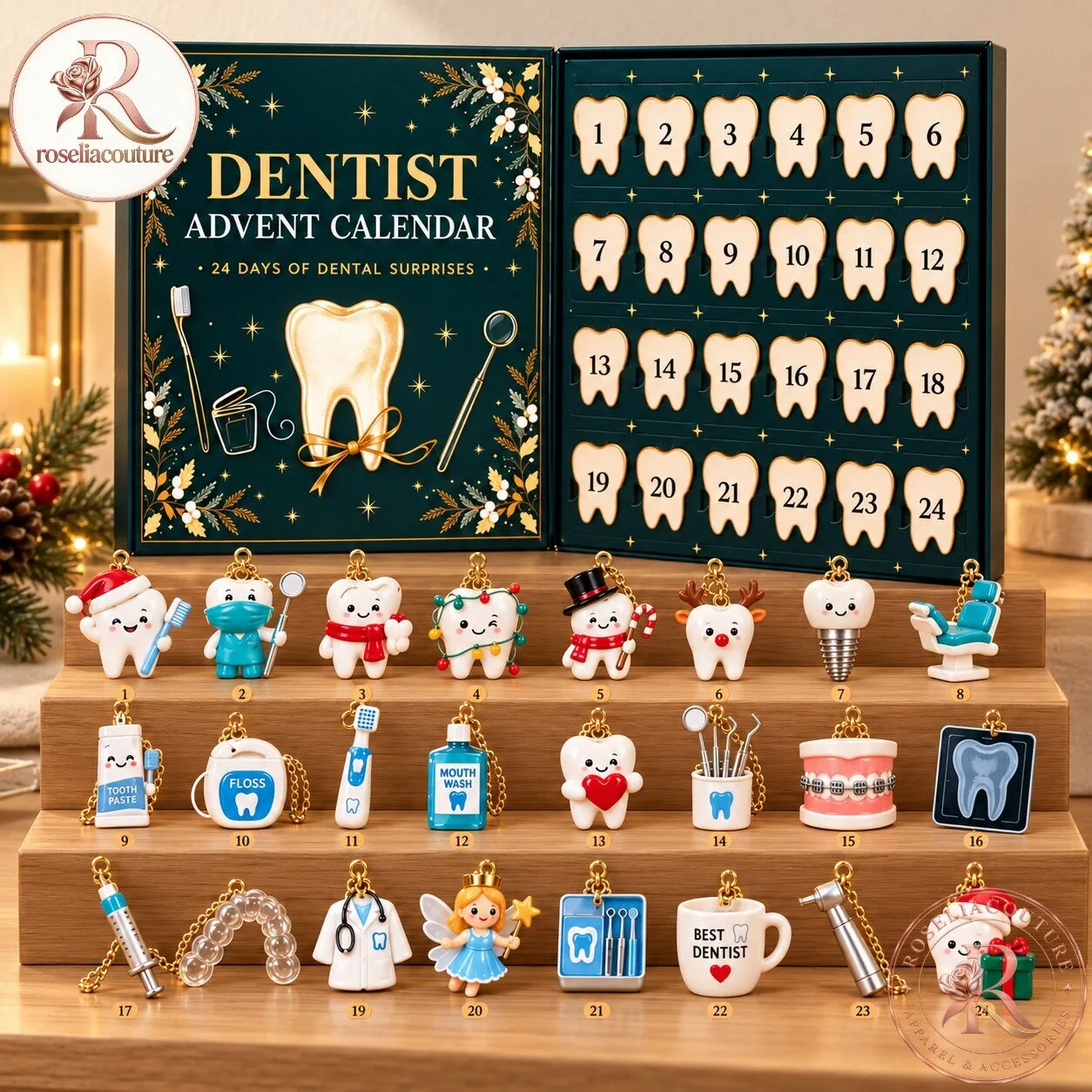 Dentist Advent Calendar 2026 24 Dental Ornaments