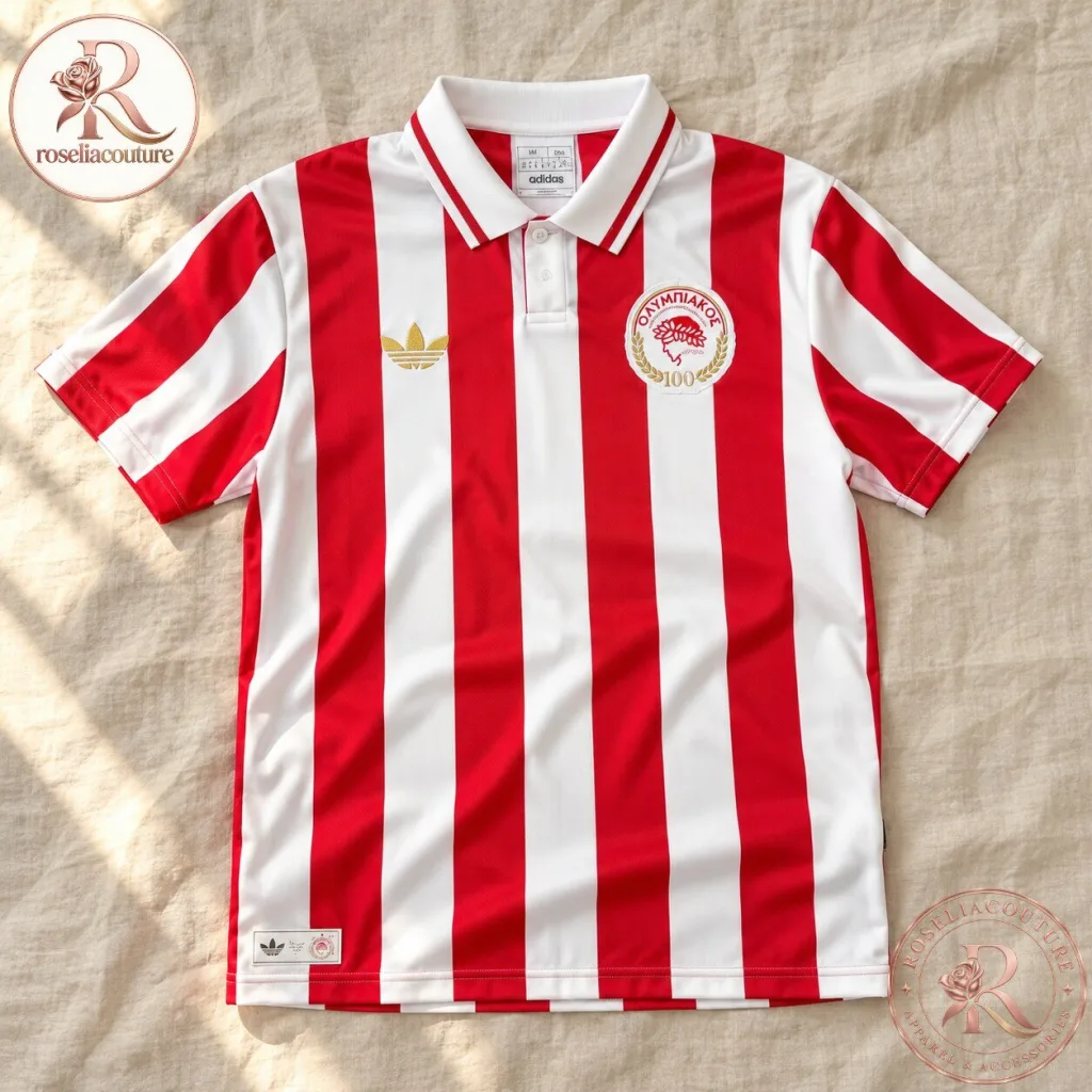 "Buy Olympiacos Adidas Red White Striped Football Jersey Today" 5 Olympiacos Adidas Red White Striped Football Jersey