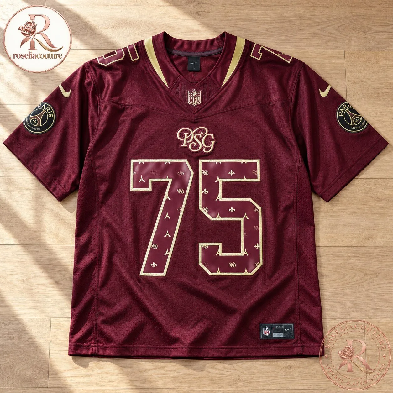 Nike PSG NFL Jersey 2026 2027 Burgundy Number 75