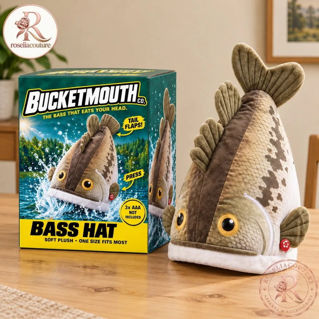 "Ultimate Bucketmouth Plush Bass Hat: Perfect Gift for Fishing Enthusiasts" 17 Bucketmouth Soft Plush Bass Hat for Fishing Lovers
