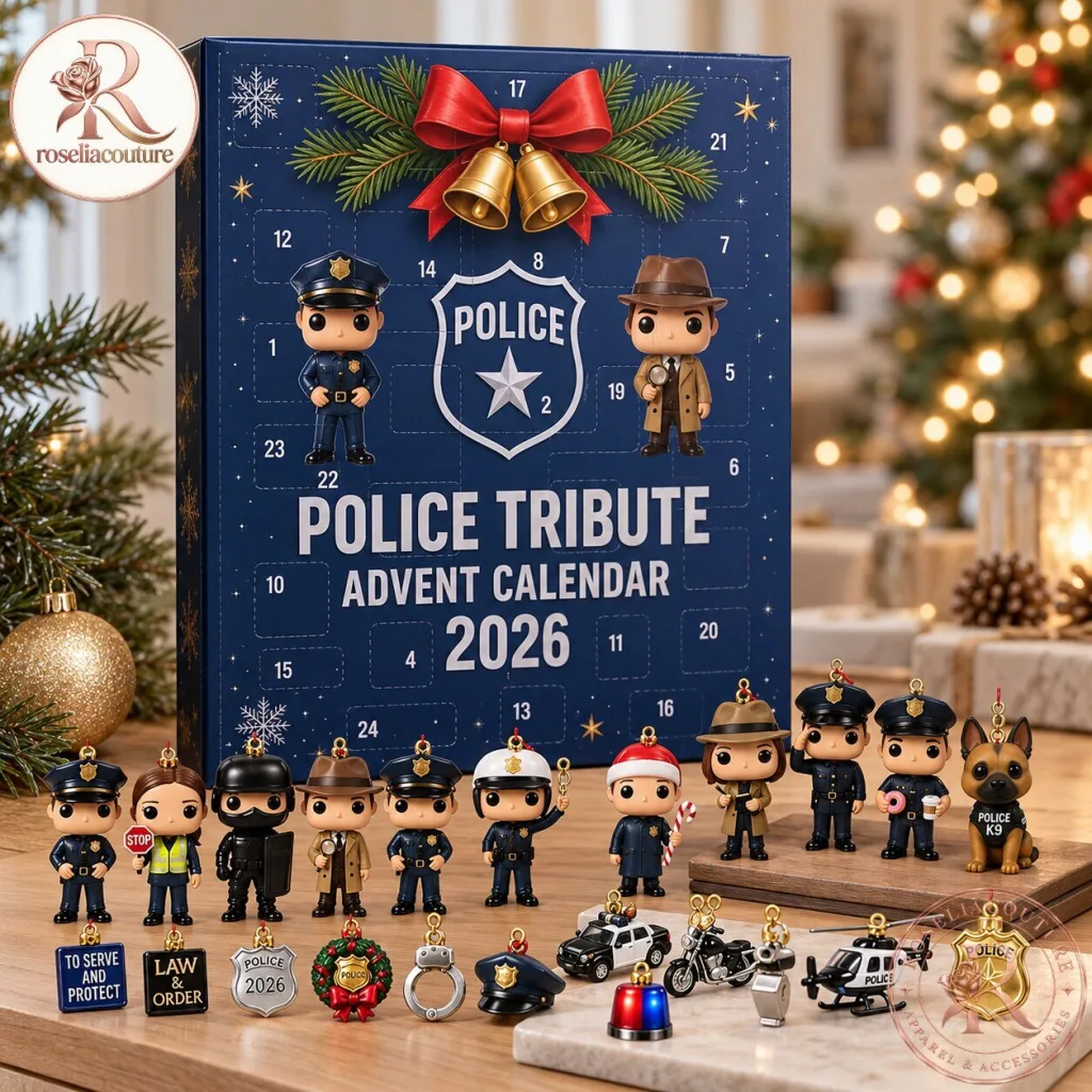 "2026 Police Tribute Advent Calendar: 24 Collectible Officer Ornaments" 10 Police Tribute Advent Calendar 2026 with 24 Collectible Police Officer Ornaments