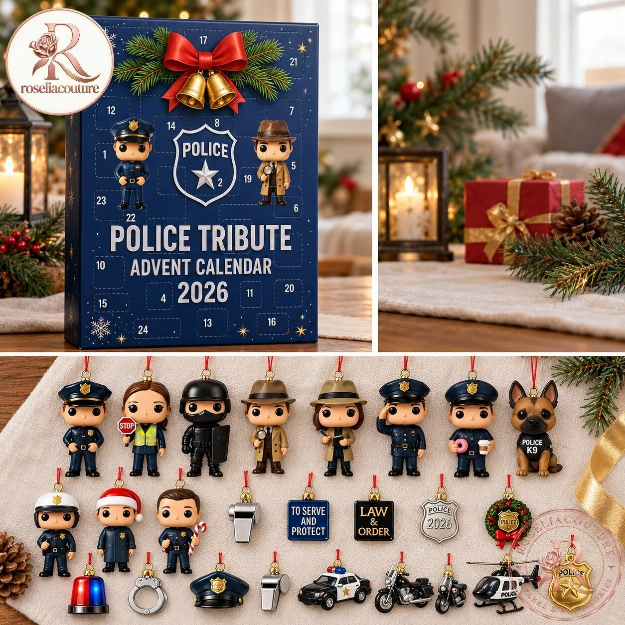 Police Tribute Advent Calendar 2026 with 24 Collectible Police Officer Ornaments 8 Police Tribute Advent Calendar 2026 with 24 Collectible Police Officer Ornaments
