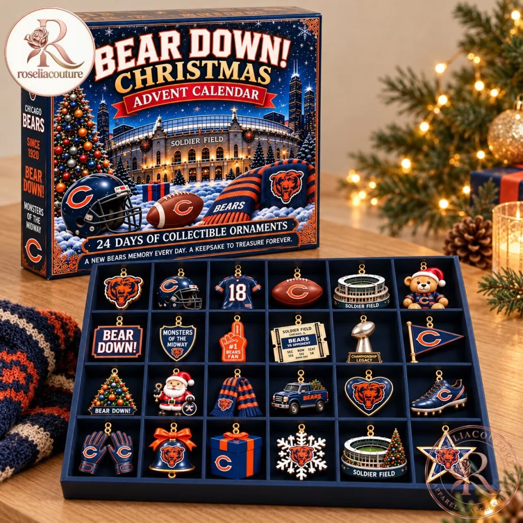 "Countdown to Christmas with Chicago Bears 24-Day Surprise Calendar" 6 Chicago Bears Christmas Countdown Calendar 24 Days of Surprises