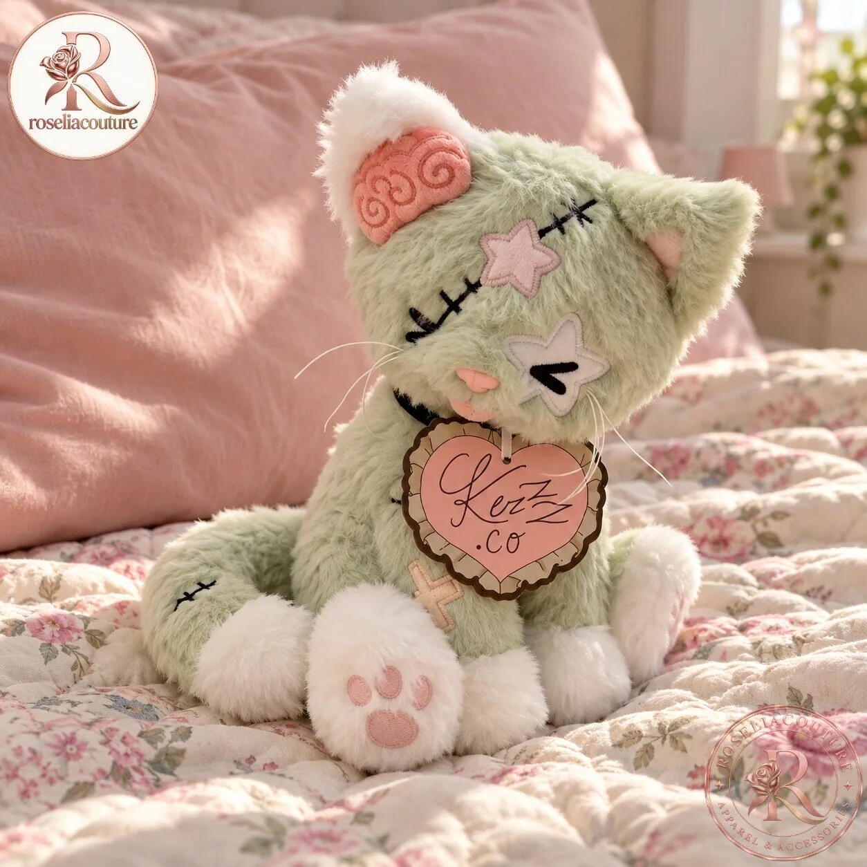 Zombie Kitty Halloween Plush Toy