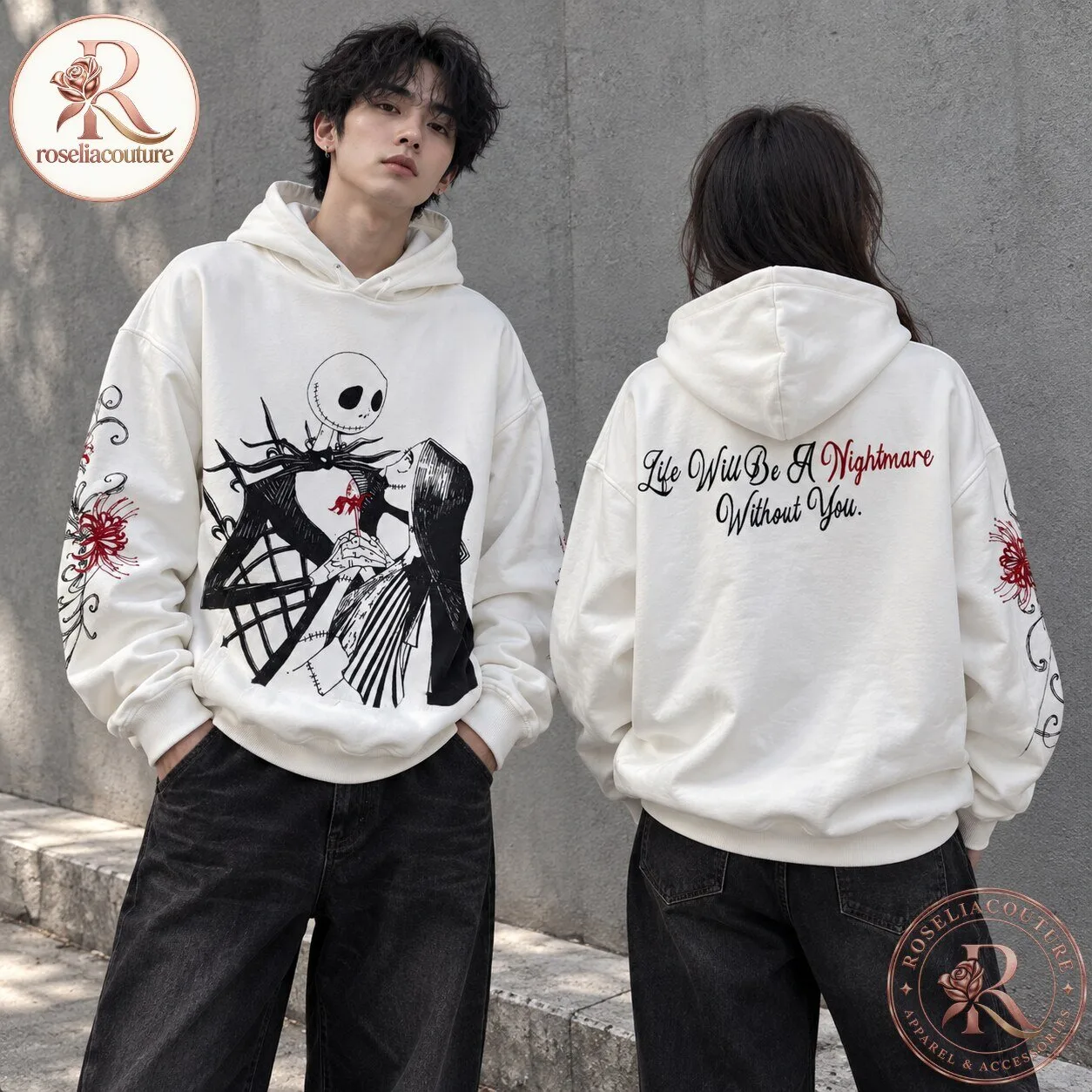 Jack & Sally The Nightmare Before Christmas Hoodie 3 Jack & Sally The Nightmare Before Christmas Hoodie