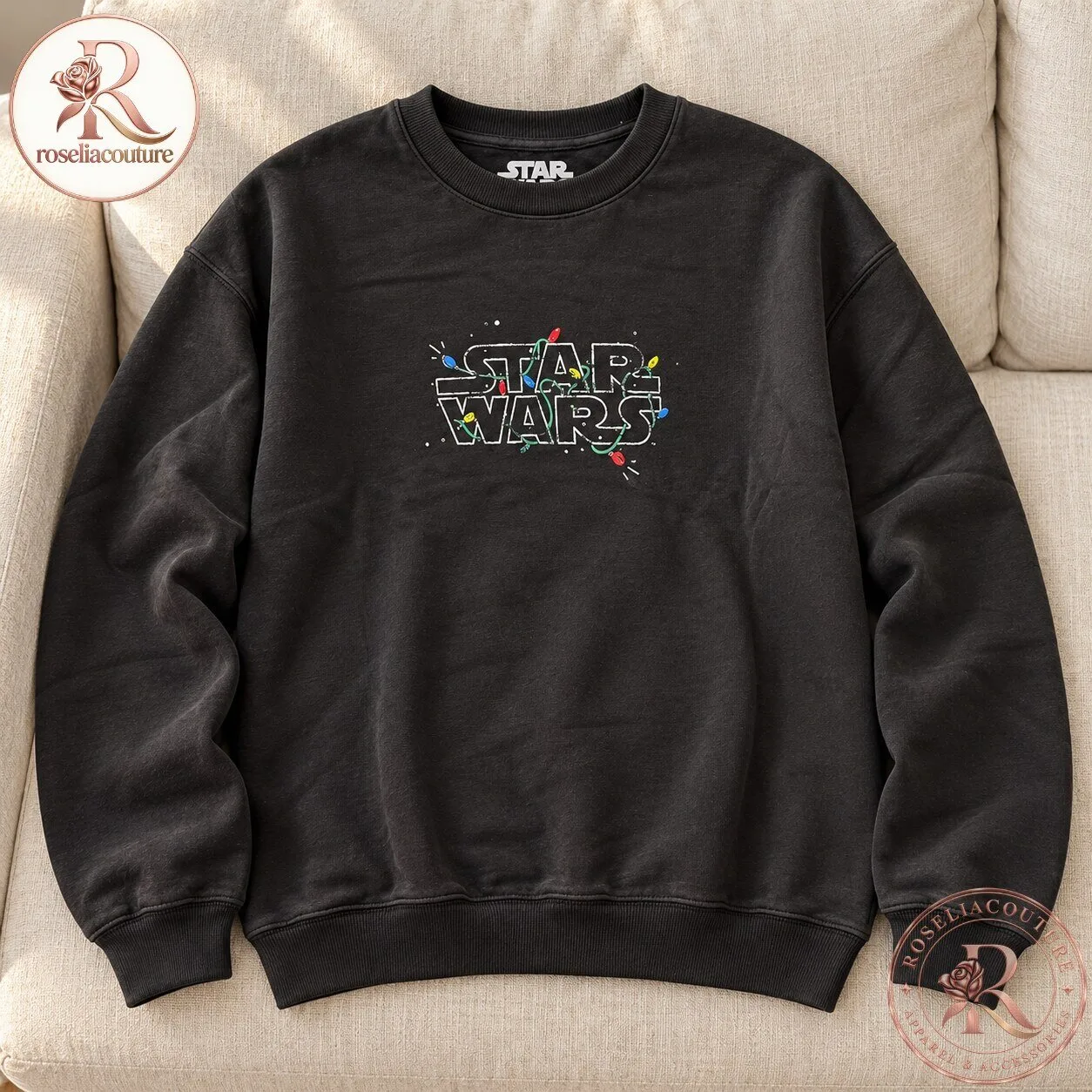 Star Wars Christmas Lights Crewneck Sweatshirt 6 Star Wars Christmas Lights Crewneck Sweatshirt