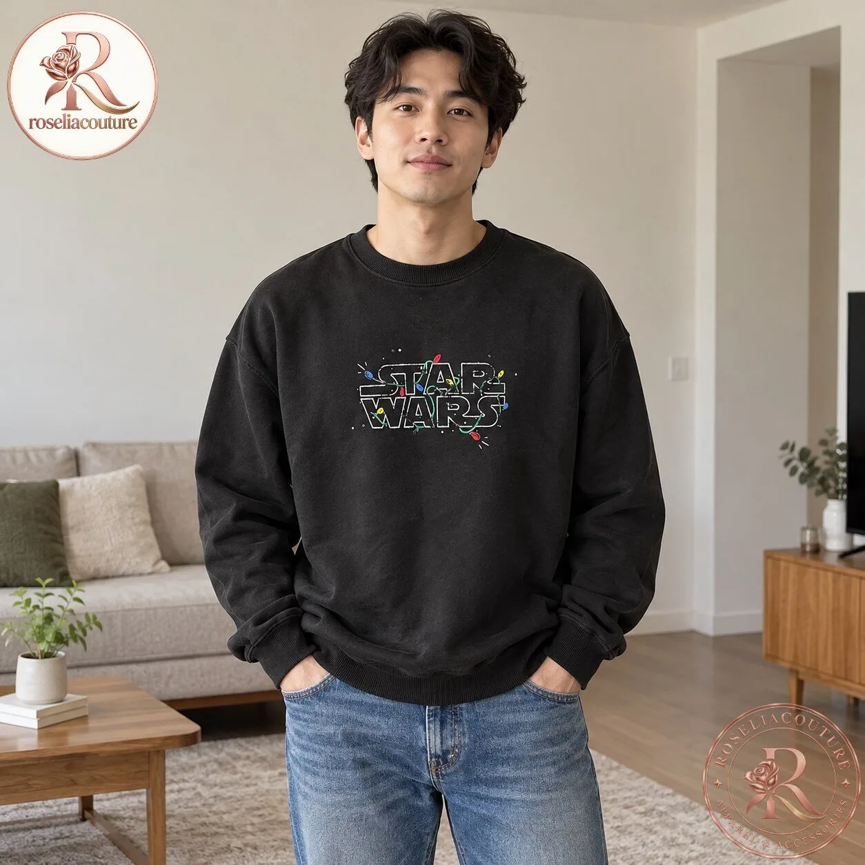 Star Wars Christmas Lights Crewneck Sweatshirt 9 Star Wars Christmas Lights Crewneck Sweatshirt