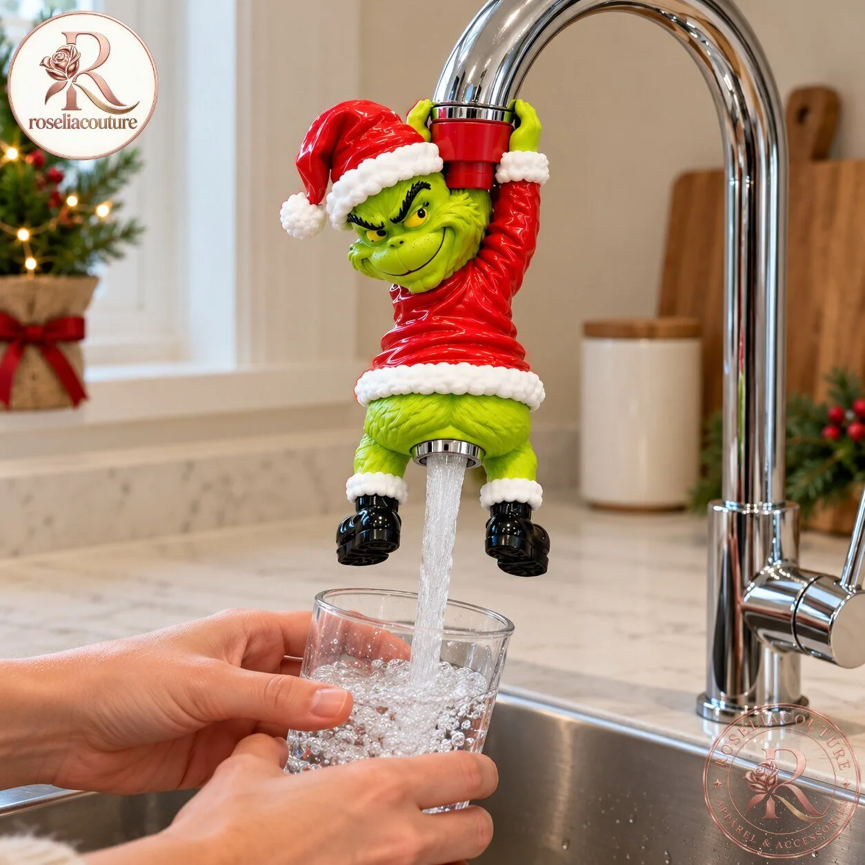 Grinch Christmas Faucet Cover for Kitchen Sink 6 Grinch Christmas Faucet Cover for Kitchen Sink