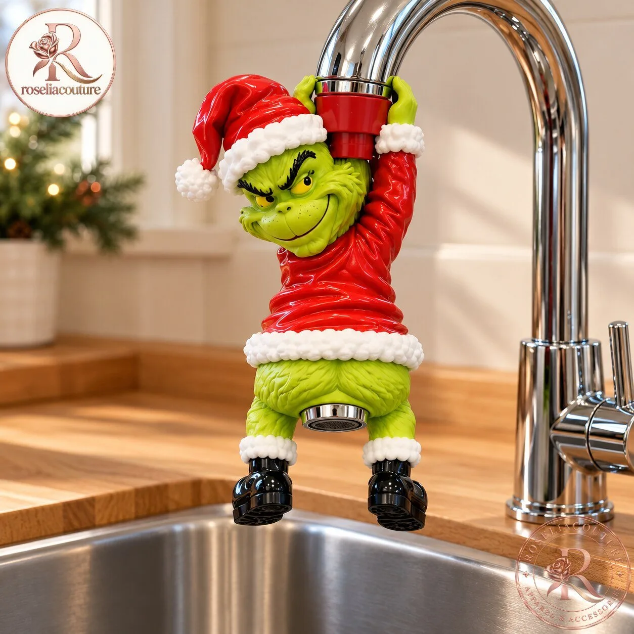 Grinch Christmas Faucet Cover for Kitchen Sink 7 Grinch Christmas Faucet Cover for Kitchen Sink