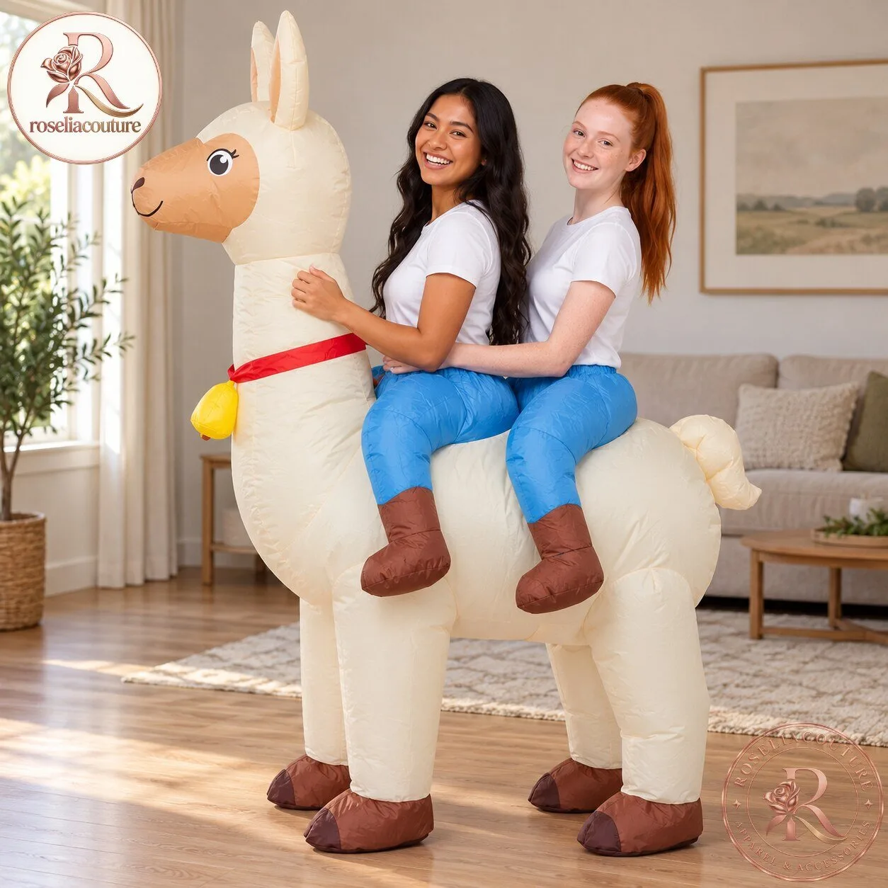Llama Duo Inflatable Costume for Two 4 Llama Duo Inflatable Costume for Two