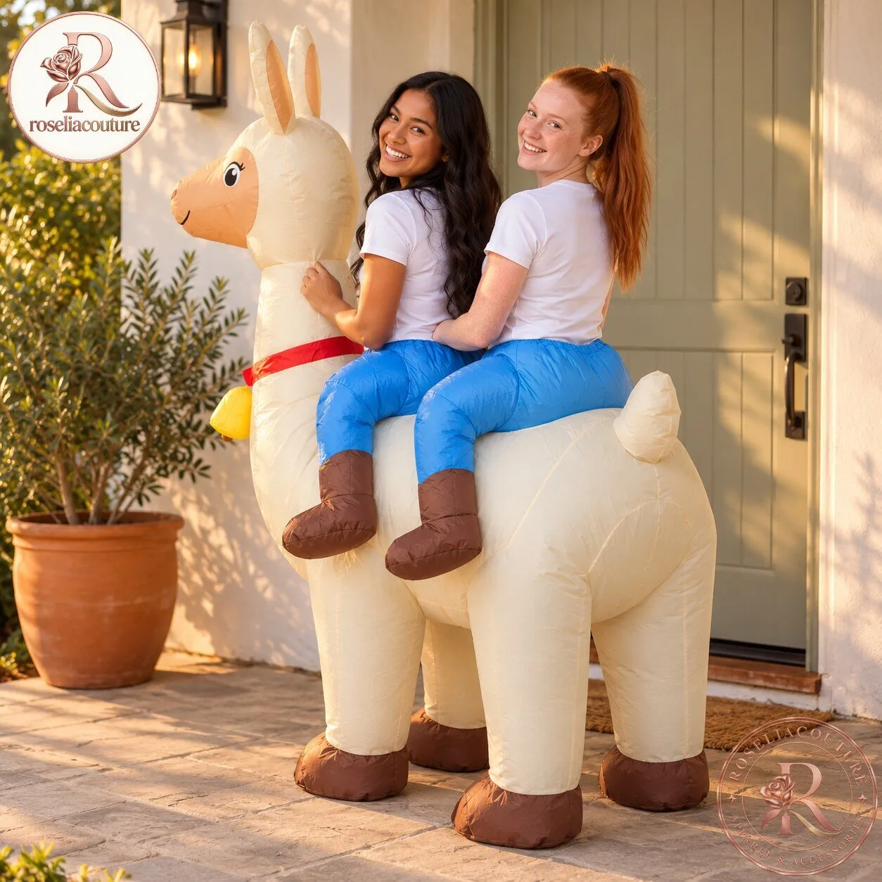 Llama Duo Inflatable Costume for Two 6 Llama Duo Inflatable Costume for Two