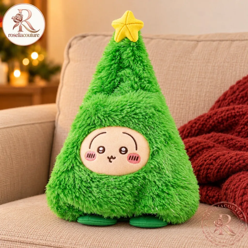 Kawaii Christmas Tree Plush with Blushing Face Kawaii Christmas Tree Plush with Blushing Face