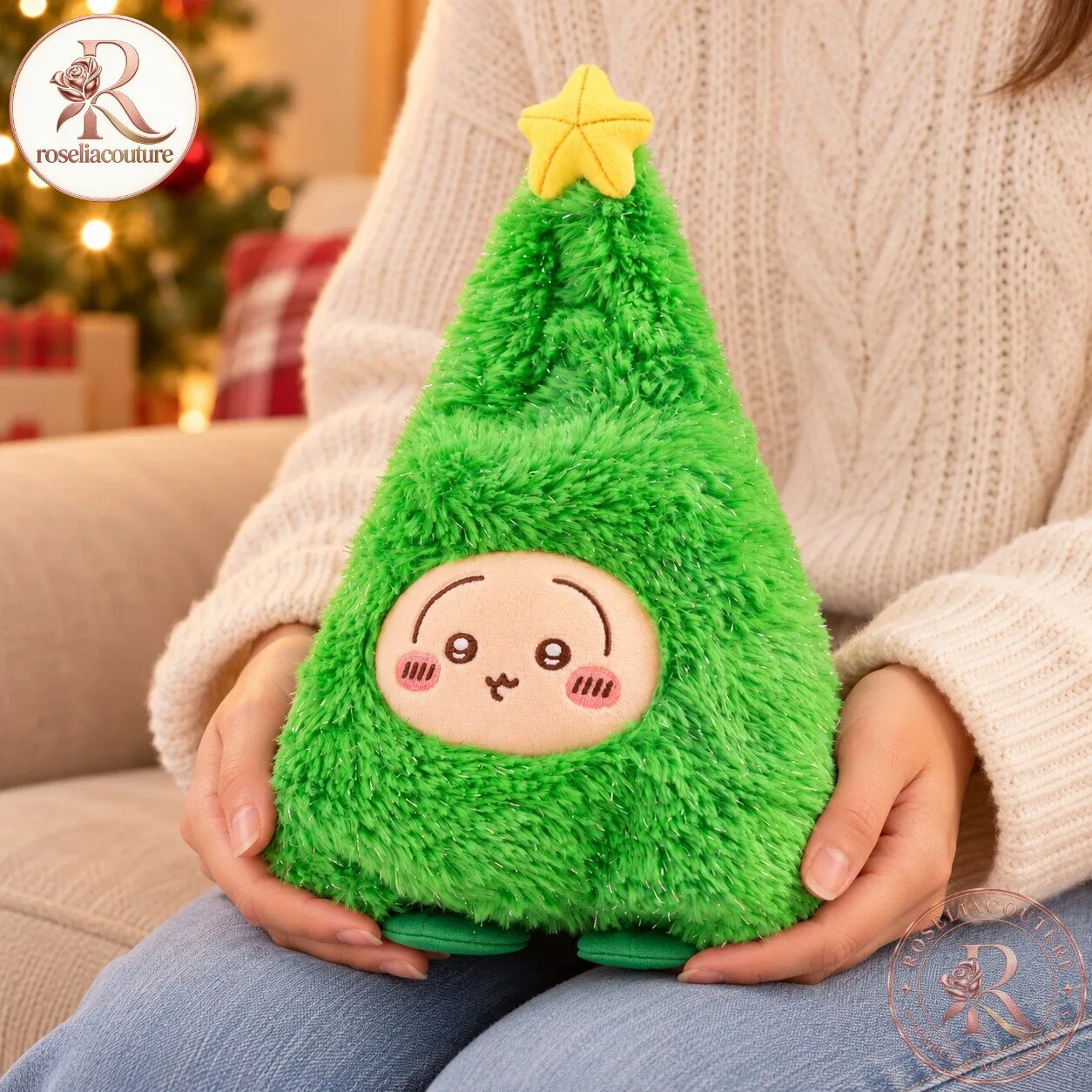 Kawaii Christmas Tree Plush with Blushing Face 5 Kawaii Christmas Tree Plush with Blushing Face