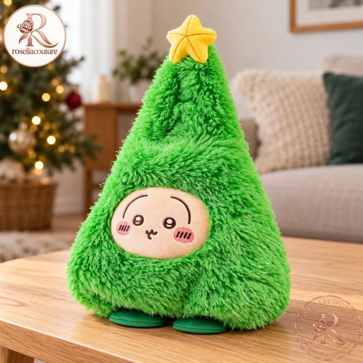 Kawaii Christmas Tree Plush with Blushing Face 6 Kawaii Christmas Tree Plush with Blushing Face
