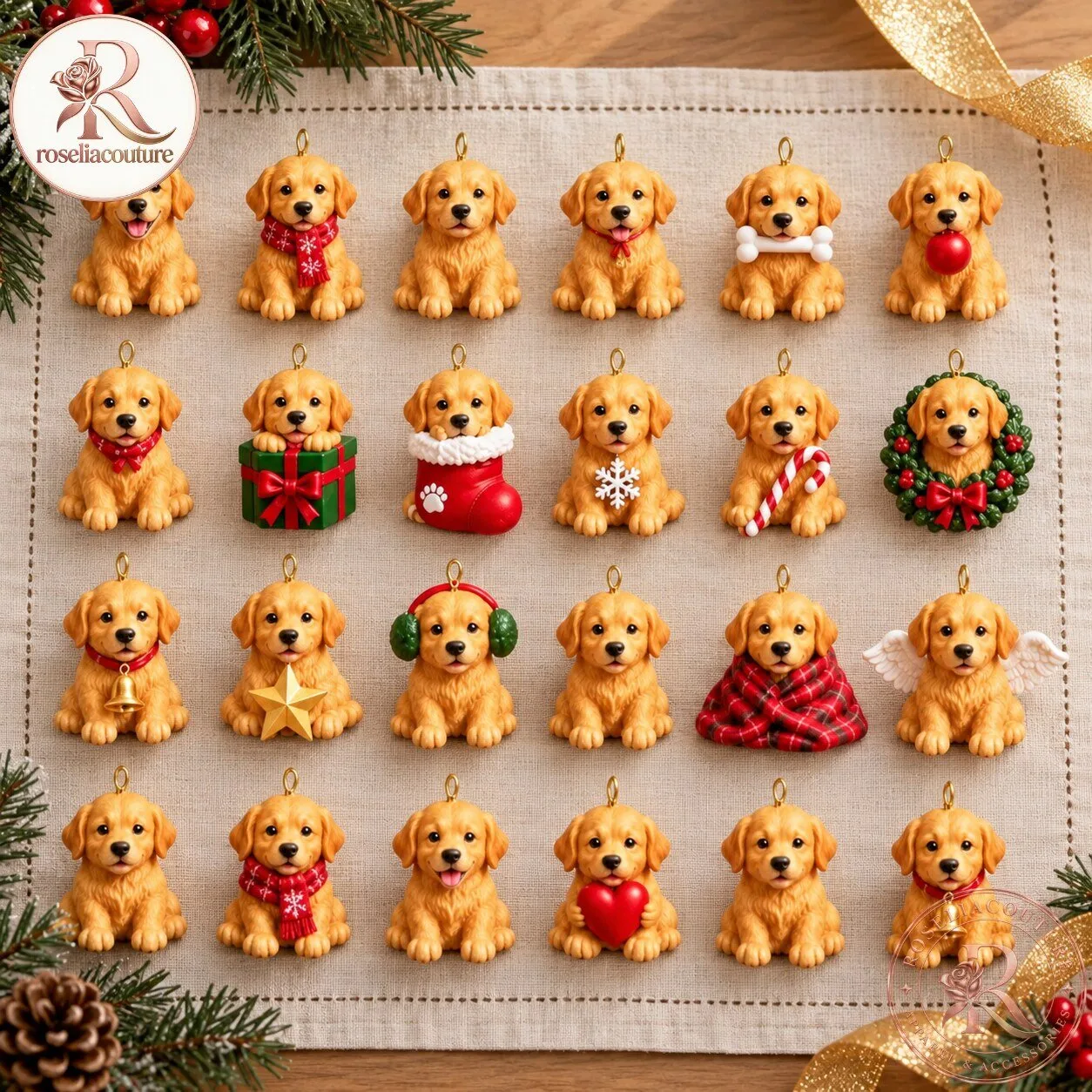 Golden Retriever Advent Calendar 2026 with 24 Christmas Ornaments 5 Golden Retriever Advent Calendar 2026 with 24 Christmas Ornaments